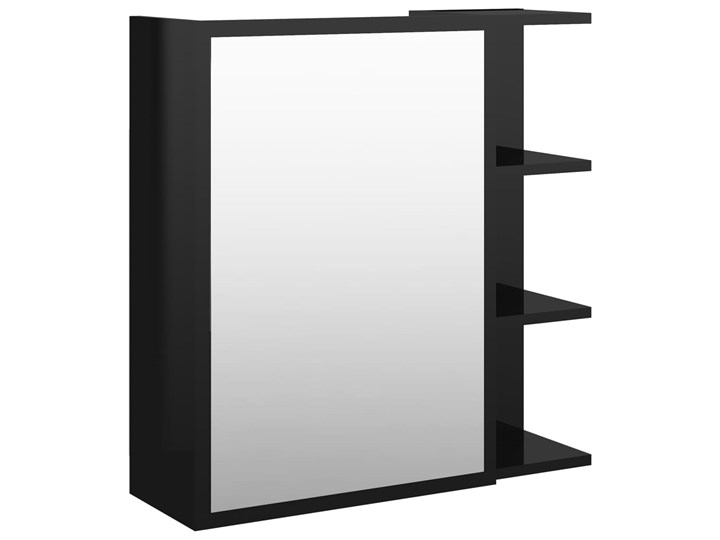 vidaXL Szafka z lustrem, wysoki połysk, czarna, 62,5x20,5x64 cm, płyta Płyta stolarska Wiszące Nad umywalkę Płyta MDF Kolor Czarny