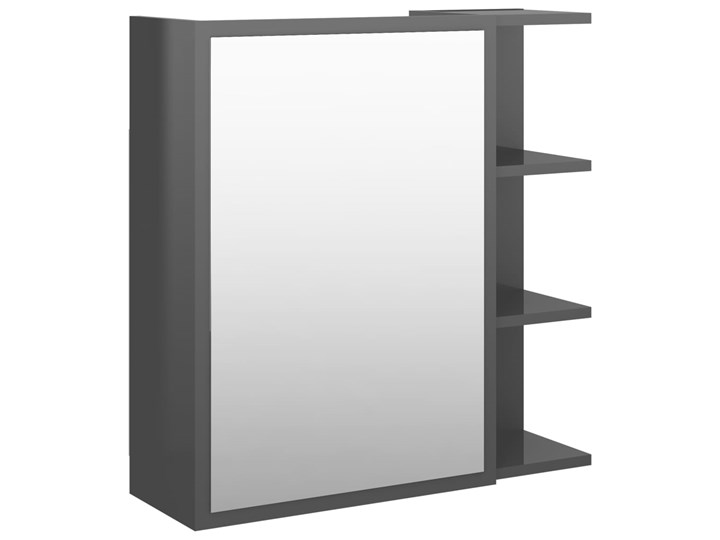 vidaXL Szafka z lustrem, wysoki połysk, szara, 62,5x20,5x64 cm, płyta