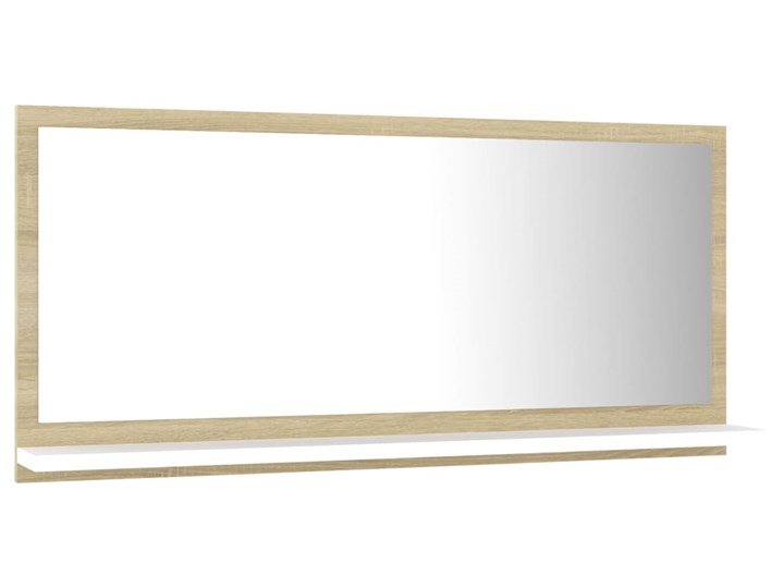 vidaXL Lustro łazienkowe, biel i dąb sonoma, 80x10,5x37 cm, płyta