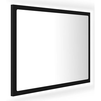 vidaXL Lustro łazienkowe z LED, czarne, 60x8,5x37 cm, płyta wiórowa
