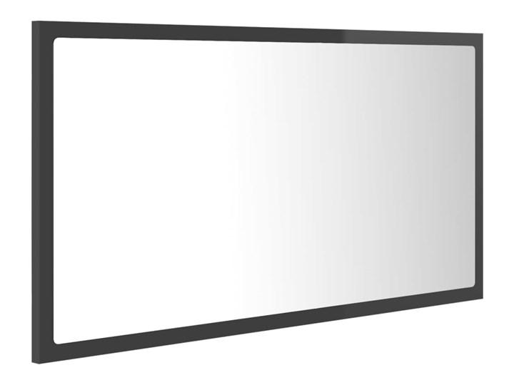 vidaXL Lustro łazienkowe LED, wysoki połysk, szare, 80x8,5x37 cm