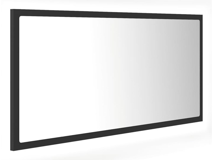 vidaXL Lustro łazienkowe z LED, szare, 90 x 8,5 x 37 cm, płyta wiórowa Lustro z ramą Prostokątne Ścienne Pomieszczenie Łazienka