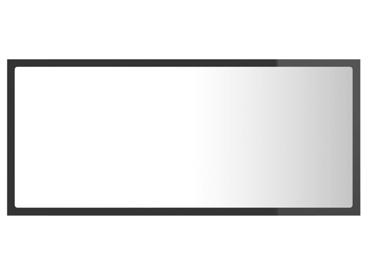 vidaXL Lustro łazienkowe z LED, szare na wysoki połysk, 90x8,5x37 cm Lustro z ramą Ścienne Prostokątne Styl Nowoczesny