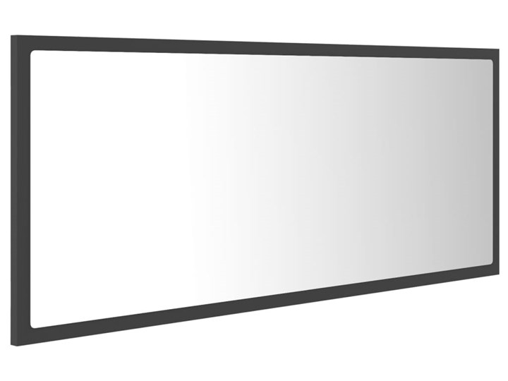 vidaXL Lustro łazienkowe z LED, szare, 100x8,5x37 cm, płyta wiórowa Pomieszczenie Łazienka Lustro z ramą Ścienne Prostokątne Styl Nowoczesny