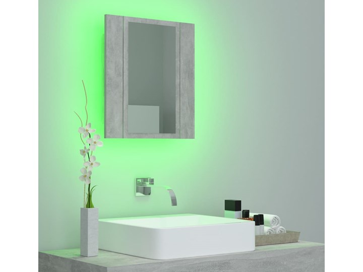 vidaXL Szafka łazienkowa z lustrem i LED, szarość betonu, 40x12x45 cm Płyta stolarska Płyta MDF Szafki Kategoria Szafki stojące