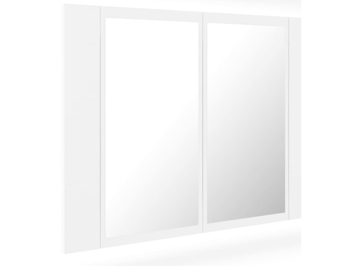 vidaXL Szafka łazienkowa z lustrem i LED, biała, 60x12x45 cm Płyta MDF Wiszące Nad umywalkę Płyta stolarska Kolor Biały