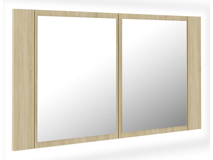 vidaXL Szafka łazienkowa z lustrem i LED, dąb sonoma, 80x12x45 cm Płyta stolarska Płyta MDF Styl Nowoczesny Nad umywalkę Poziome Drewno Wiszące Kategoria Szafki stojące
