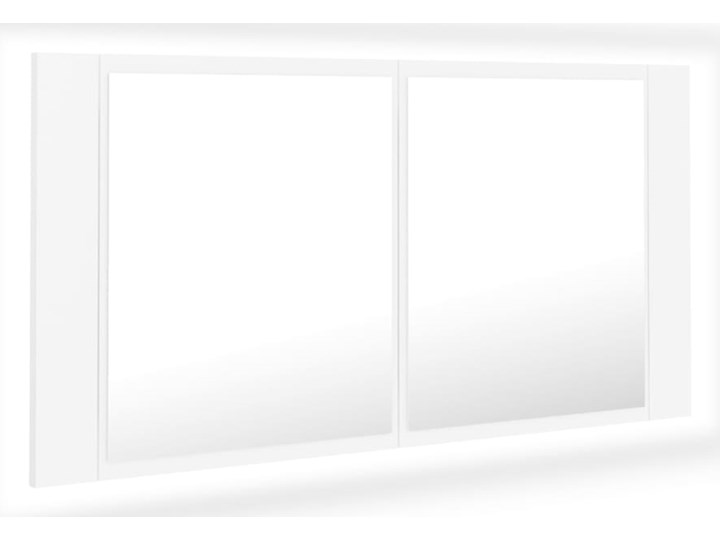 vidaXL Szafka łazienkowa z lustrem i LED, biała, 90x12x45 cm Płyta stolarska Płyta MDF Kolor Biały Szafki Kategoria Szafki stojące