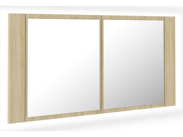 vidaXL Szafka łazienkowa z lustrem i LED, dąb sonoma, 90x12x45 cm Płyta MDF Płyta stolarska Drewno Szafki Kategoria Szafki stojące