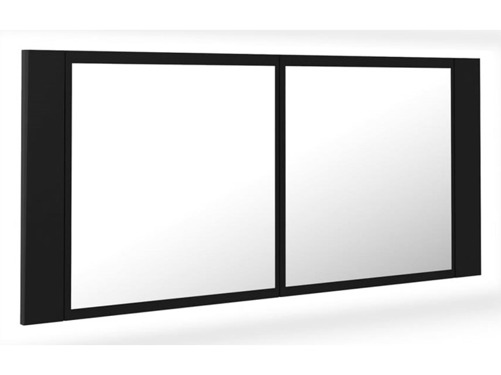 vidaXL Szafka łazienkowa z lustrem i LED, czarna, 100x12x45 cm Płyta stolarska Płyta MDF Szafki Kolor Czarny