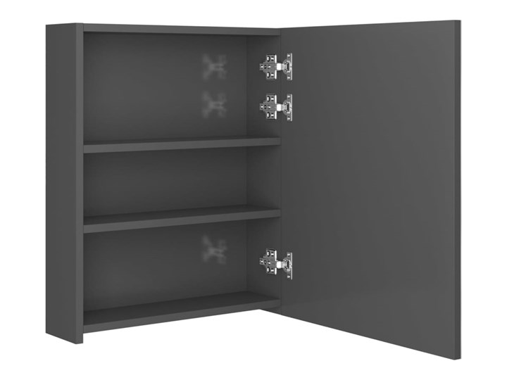 vidaXL Szafka łazienkowa z lustrem i LED, lśniąca szarość, 50x14x60 cm Wiszące Szerokość 50 cm Szkło Głębokość 14 cm Szafki Płyta MDF Kategoria Szafki stojące