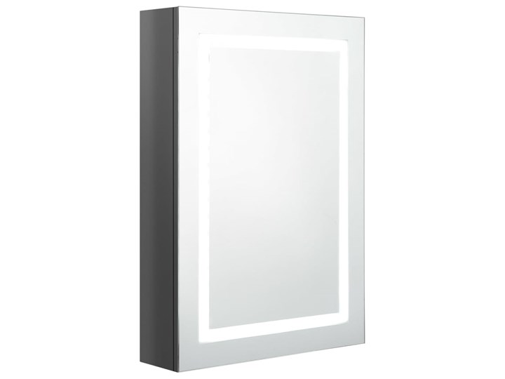 vidaXL Szafka łazienkowa z lustrem i LED, lśniąca szarość, 50x13x70 cm Płyta MDF Głębokość 13 cm Szerokość 50 cm Wiszące Szkło Kategoria Szafki stojące Kolor Szary