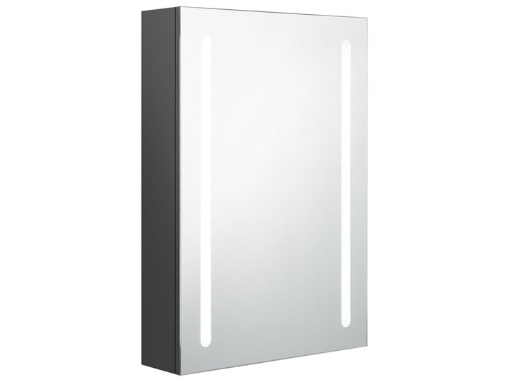 vidaXL Szafka łazienkowa z lustrem i LED, szara, 50x13x70 cm Szkło Wiszące Szafki Szerokość 50 cm Płyta MDF Głębokość 13 cm Kategoria Szafki stojące