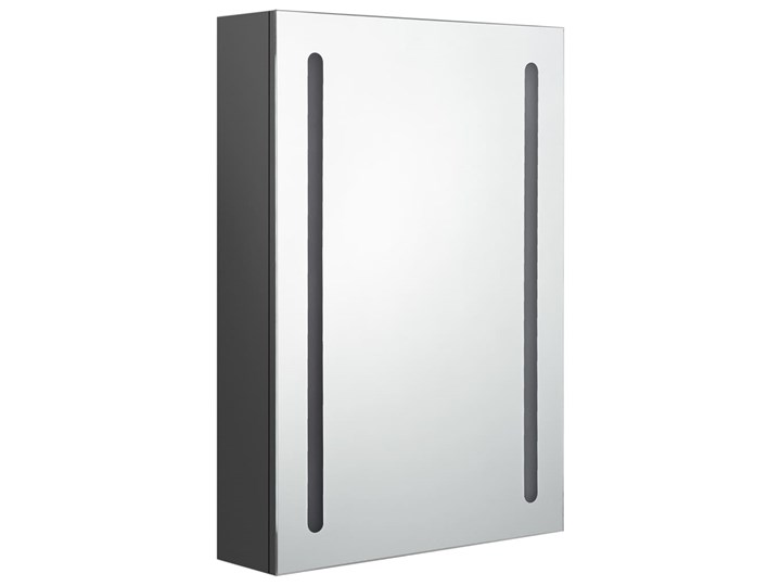 vidaXL Szafka łazienkowa z lustrem i LED, szara, 50x13x70 cm Szafki Kategoria Szafki stojące Płyta MDF Głębokość 13 cm Wiszące Szkło Szerokość 50 cm Kolor Szary