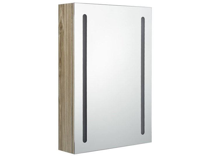 vidaXL Szafka łazienkowa z lustrem i LED, kolor dębu, 50x13x70 cm Głębokość 13 cm Drewno Płyta MDF Szkło Wiszące Szerokość 50 cm Szafki Kategoria Szafki stojące Kolor Beżowy