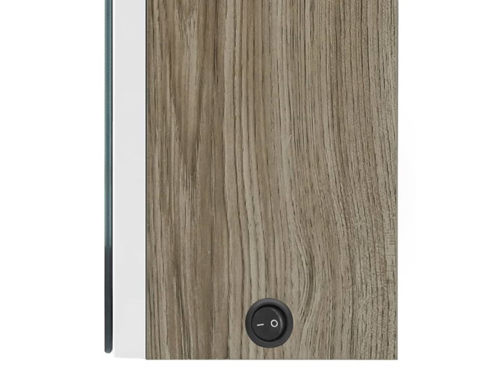 vidaXL Szafka łazienkowa z lustrem i LED, biel i dąb, 80x12x68 cm Wiszące Szafki Szkło Drewno Płyta MDF Rodzaj frontu Drzwiczki