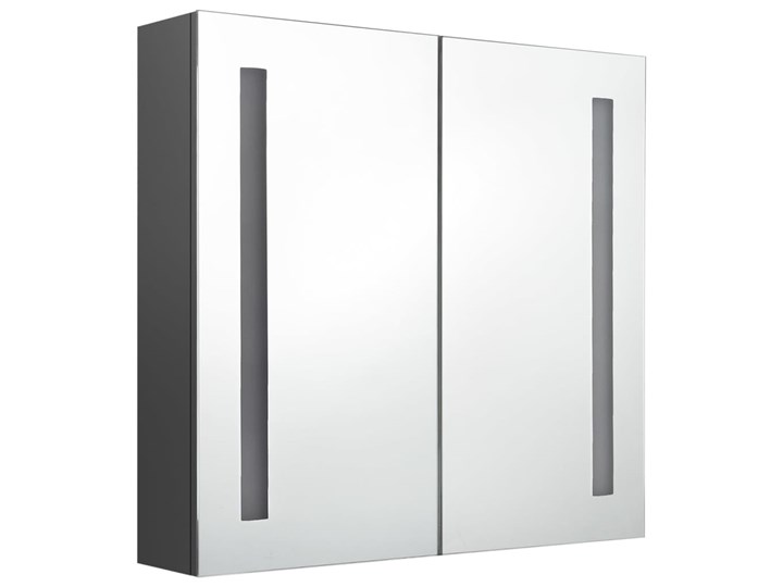 vidaXL Szafka łazienkowa z lustrem i LED, szara, 62x14x60 cm Płyta MDF Wiszące Szkło Szerokość 62 cm Szafki Głębokość 14 cm Kategoria Szafki stojące