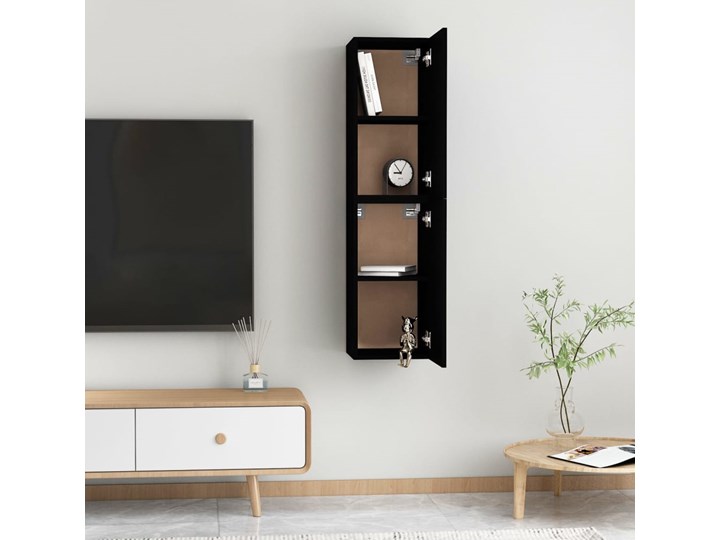 vidaXL Szafki telewizyjne, 2 szt., czarne, 30,5x30x60 cm, płyta Pomieszczenie Salon