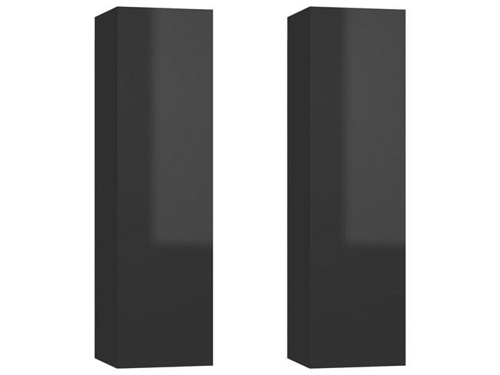 vidaXL Szafki TV, 2 szt., czarne, wysoki połysk, 30,5x30x110 cm, płyta Kolor Czarny