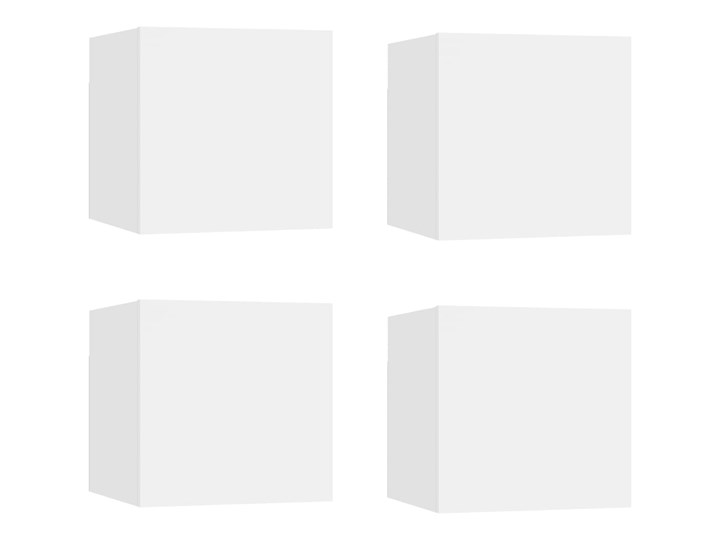 vidaXL Wiszące szafki telewizyjne, 4 szt., białe, 30,5x30x30 cm Kolor Biały Kategoria Zestawy mebli do sypialni