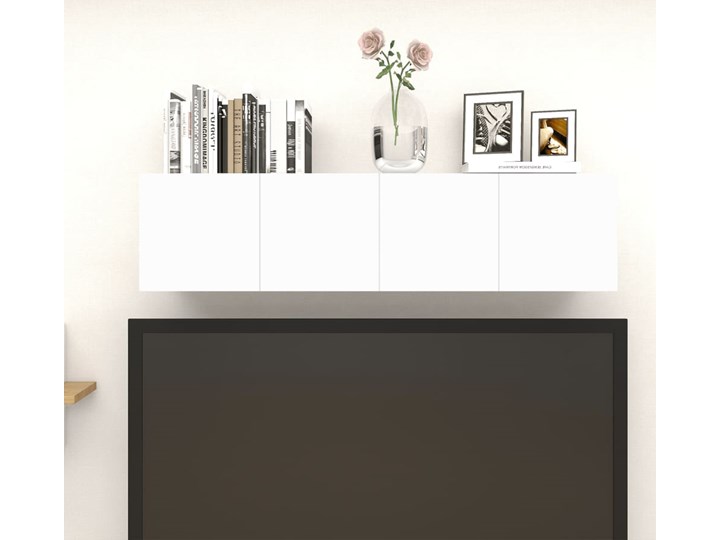 vidaXL Wiszące szafki telewizyjne, 4 szt., białe, 30,5x30x30 cm Kolor Biały Kategoria Zestawy mebli do sypialni