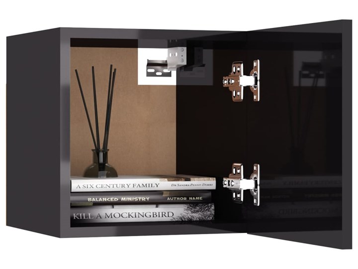vidaXL Wiszące szafki TV, 4 szt., wysoki połysk, szare, 30,5x30x30 cm Kategoria Zestawy mebli do sypialni