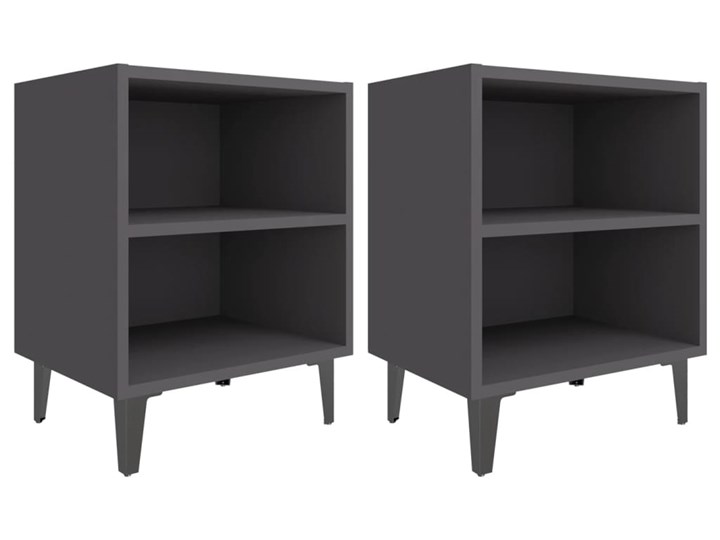 vidaXL 2 szafki nocne z metalowymi nóżkami, szare, 40x30x50 cm Płyta meblowa Płyta MDF Płyta laminowana Głębokość 30 cm Szerokość 40 cm Kategoria Szafki i regały