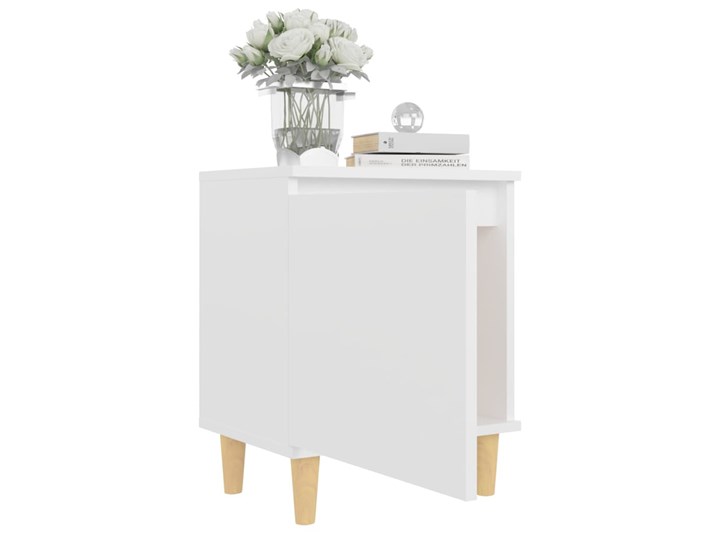 vidaXL 2 szafki nocne z drewnianymi nóżkami, białe, 40x30x50 cm Głębokość 30 cm Płyta laminowana Płyta MDF Płyta meblowa Drewno Szerokość 40 cm Pomieszczenie Sypialnia