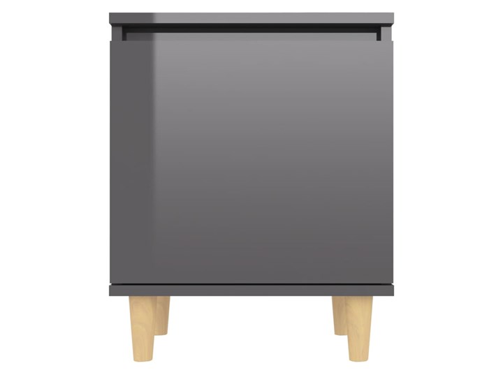 vidaXL Szafka nocna z drewnianymi nóżkami, szara, połysk, 40x30x50 cm Głębokość 30 cm Płyta MDF Drewno Płyta laminowana Płyta meblowa Szerokość 40 cm Nocne Pomieszczenie Sypialnia