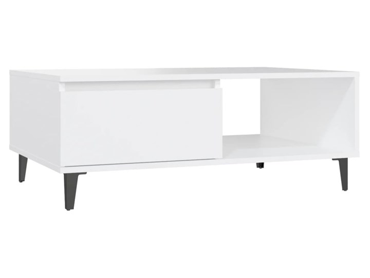 vidaXL Stolik kawowy, biały, 90x60x35 cm, płyta wiórowa Kategoria Stoliki i ławy Długość 90 cm Metal Styl Nowoczesny