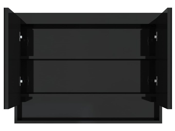 vidaXL Szafka łazienkowa z lustrem 80x15x60 cm, MDF, czerń z połyskiem Szafki Wiszące Szkło Płyta MDF Głębokość 15 cm Szerokość 80 cm Kolor Biały