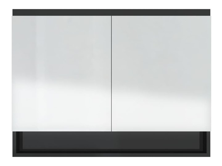 vidaXL Szafka łazienkowa z lustrem 80x15x60 cm, MDF, czerń z połyskiem Szerokość 80 cm Płyta MDF Rodzaj frontu Drzwiczki Głębokość 15 cm Szkło Szafki Wiszące Kolor Biały