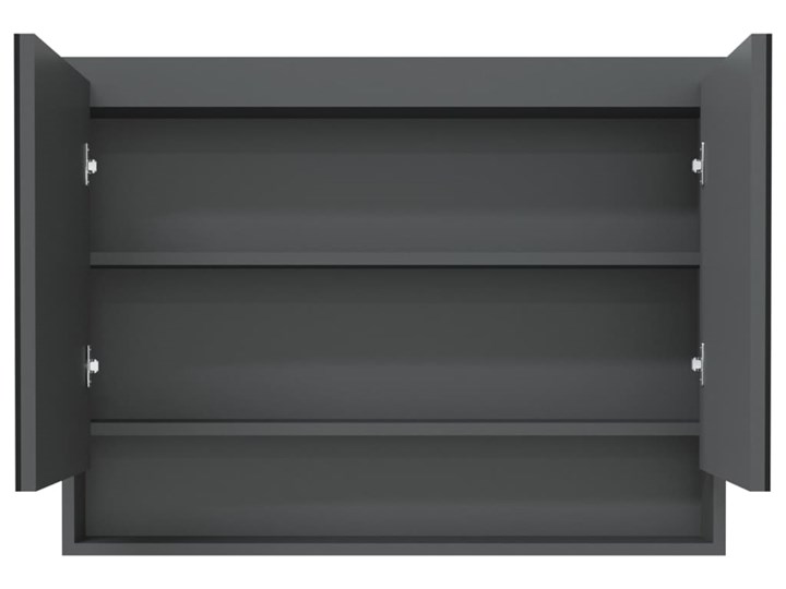vidaXL Szafka łazienkowa z lustrem, 80x15x60 cm, MDF, szara Szerokość 80 cm Szkło Szafki Kolor Szary Wiszące Głębokość 15 cm Płyta MDF Rodzaj frontu Drzwiczki