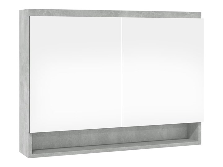 vidaXL Szafka łazienkowa z lustrem, 80x15x60 cm, MDF, szarość betonu Kategoria Szafki stojące Wiszące Głębokość 15 cm Szerokość 80 cm Szkło Szafki Płyta MDF Rodzaj frontu Drzwiczki