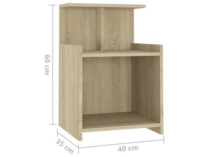 vidaXL Szafka nocna, dąb sonoma, 40x35x60 cm, płyta wiórowa Szerokość 40 cm Głębokość 35 cm Płyta meblowa Nocne Płyta MDF Drewno Płyta laminowana Uniwersalne Kategoria Szafki i regały