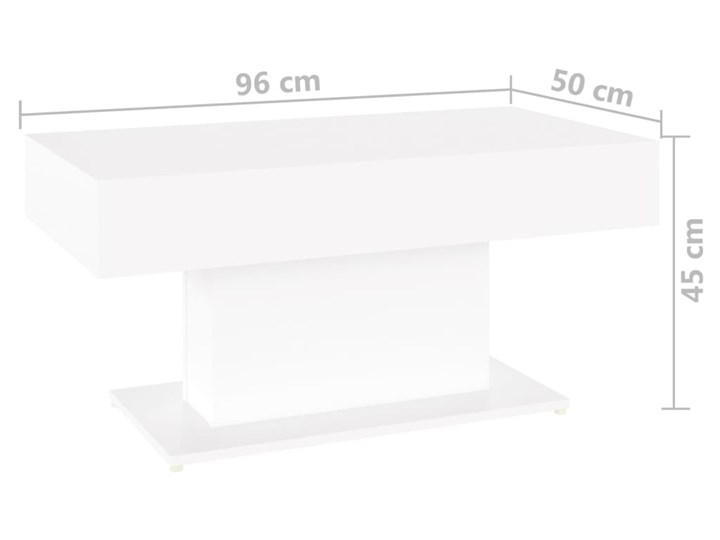 vidaXL Stolik kawowy, biały, 96x50x45 cm, płyta wiórowa Kategoria Stoliki i ławy Długość 96 cm Szerokość 50 cm Funkcje Bez dodatkowych funkcji