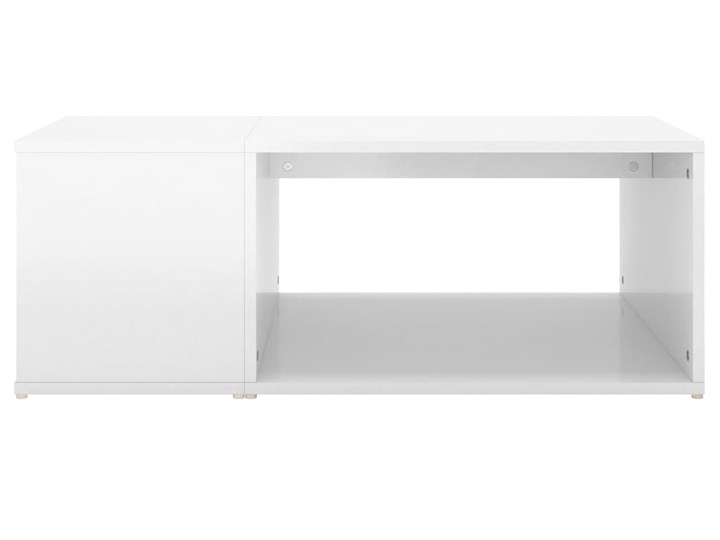 vidaXL Stolik kawowy, biały, wysoki połysk, 90x67x33 cm, płyta wiórowa Funkcje Z półkami Długość 90 cm Szerokość 67 cm Styl Nowoczesny