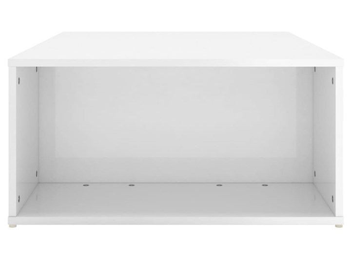 vidaXL Stolik kawowy, biały, wysoki połysk, 90x67x33 cm, płyta wiórowa Szerokość 67 cm Styl Nowoczesny Długość 90 cm Funkcje Z półkami