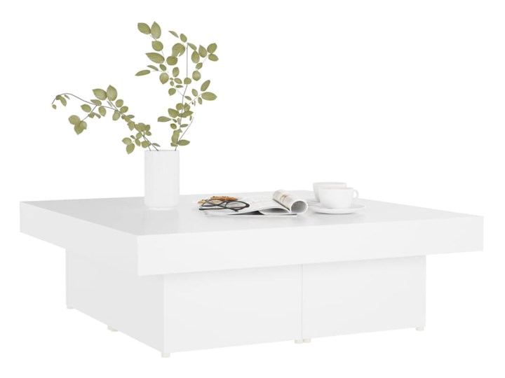 vidaXL Stolik kawowy, biały, 90x90x28 cm, płyta wiórowa Długość 90 cm Płyta meblowa Szerokość 90 cm Styl Nowoczesny