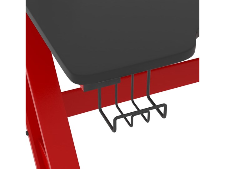 vidaXL Biurko z nogami w kształcie ZZ, czarno-czerwone, 110x60x75 cm Głębokość 60 cm Szerokość 110 cm Płyta MDF Biurko gamingowe Biurko komputerowe Pomieszczenie Pokój nastolatka