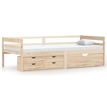 vidaXL Rama łóżka z szufladami i szafką, sosna, 90x200 cm