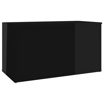 vidaXL Skrzynia, czarna na wysoki połysk, 84x42x46 cm, płyta wiórowa