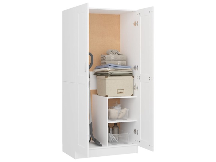 vidaXL Szafa, biała, 82,5x51,5x180 cm, materiał drewnopochodny Typ Gotowa Głębokość 51,5 cm Szerokość 82 cm Płyta MDF Styl Nowoczesny