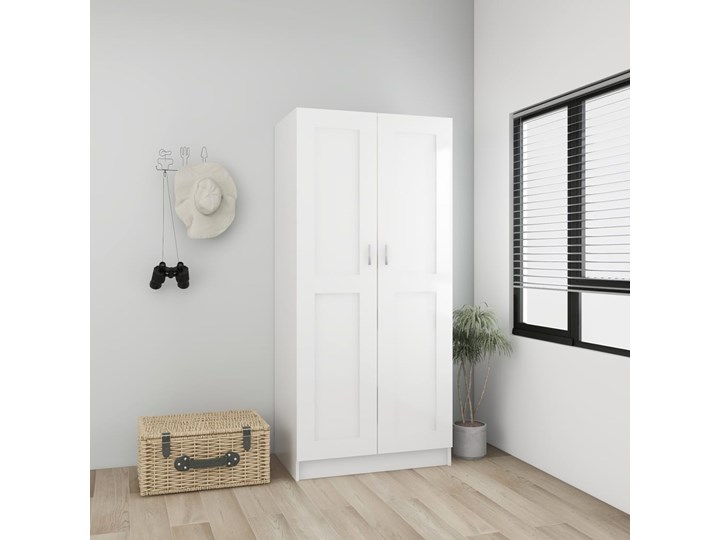 vidaXL Szafa, biała, wysoki połysk, 82,5x51,5x180 cm, płyta wiórowa Płyta MDF Głębokość 51,5 cm Szerokość 82 cm Kolor Biały