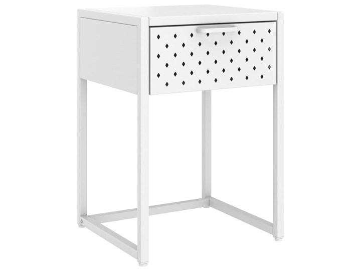 vidaXL Szafka nocna, biała, 38x35x54 cm, stalowa Szerokość 38 cm Typ Nocne Uniwersalne Głębokość 35 cm Nocne Metal Kolor Biały
