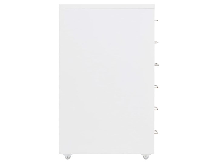 vidaXL Mobilna szafka kartotekowa, biała, 28x41x69 cm, metalowa Na kółkach Szerokość 28 cm Głębokość 41 cm Uniwersalne Kolor Biały