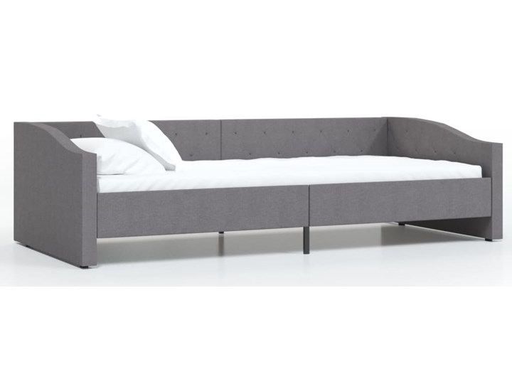 vidaXL Rama łóżka, USB, ciemnoszara, tapicerowana tkaniną, 90x200 cm Łóżko tapicerowane Drewno Kategoria Łóżka do sypialni