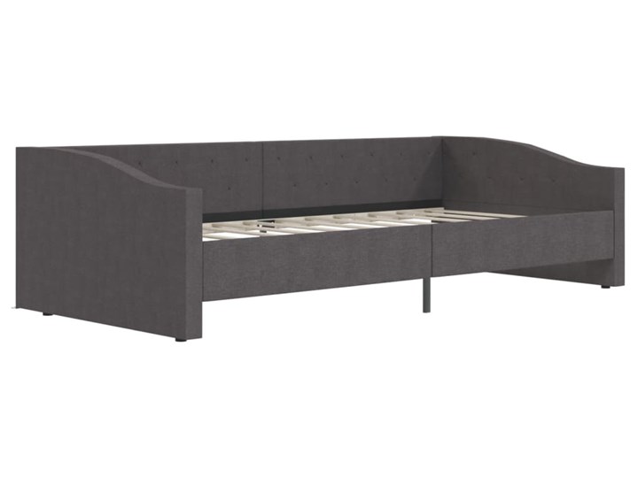 vidaXL Rama łóżka, USB, ciemnoszara, tapicerowana tkaniną, 90x200 cm Liczba miejsc Jednoosobowe Łóżko tapicerowane Drewno Zagłówek Z zagłówkiem