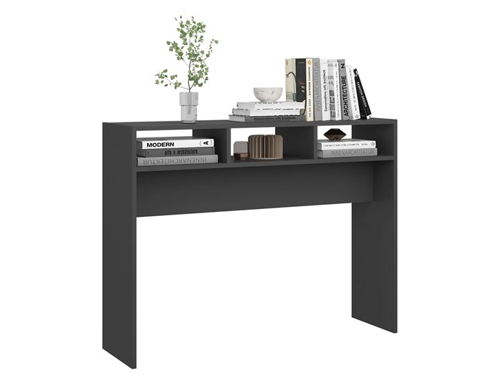 vidaXL Stolik konsolowy, szary, 105x30x80 cm, płyta wiórowa Z półką Pomieszczenie Przedpokój Głębokość 30 cm Szerokość 105 cm Pomieszczenie Salon