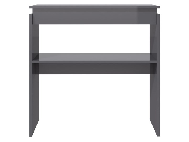 vidaXL Stolik konsolowy, szary, wysoki połysk, 80x30x80 cm, płyta Głębokość 30 cm Z półką Pomieszczenie Przedpokój